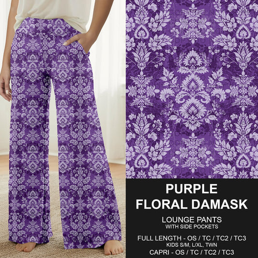 B317 - Preorder Purple Floral Damask Lounge Pants (Closes 10/18. ETA: late Dec.)