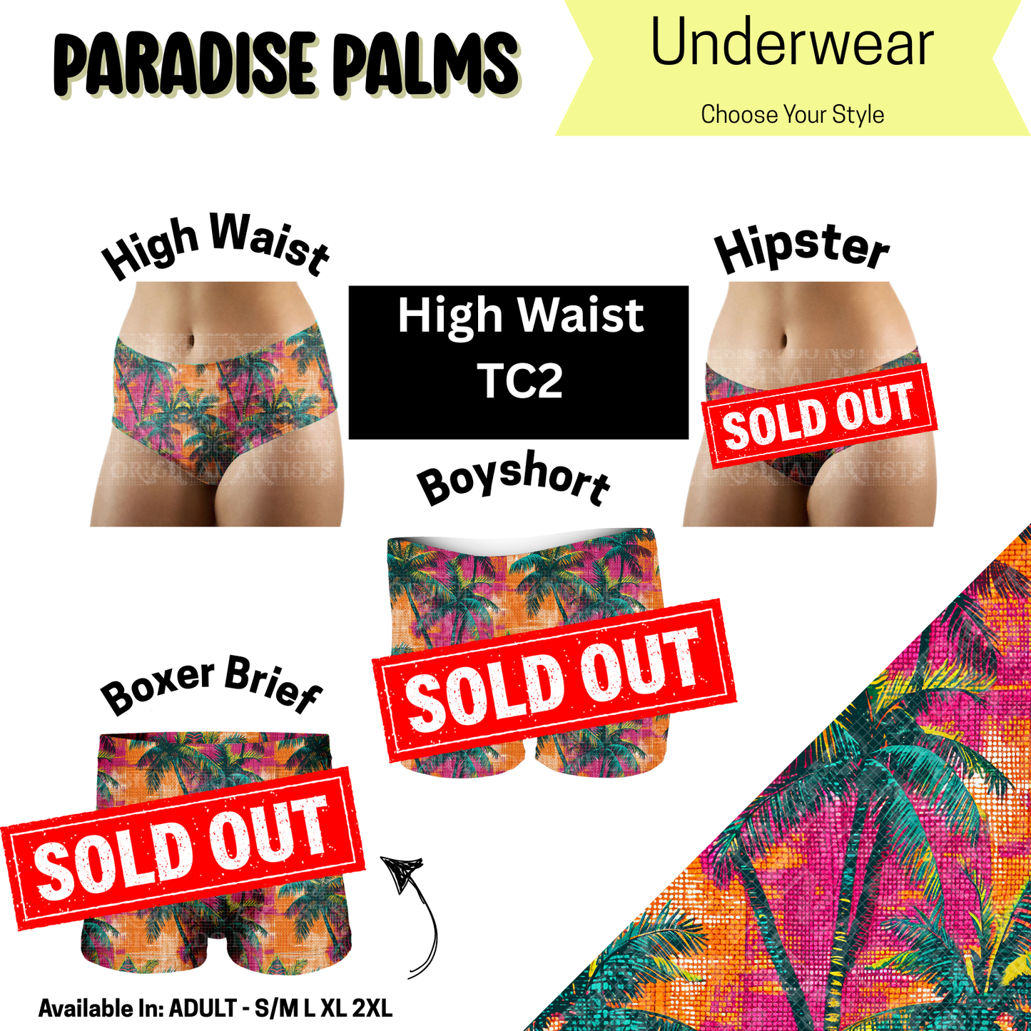 Paradise Palms High Waist Underwear