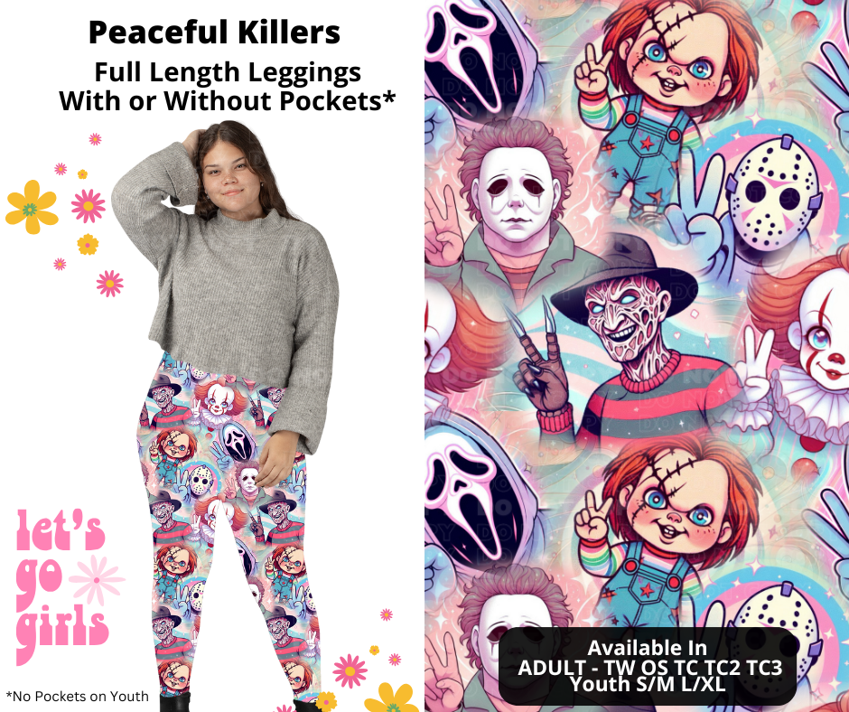 Preorder! Closes 12/16. ETA Feb. Peaceful Killers Full Length Leggings w/wo Pockets