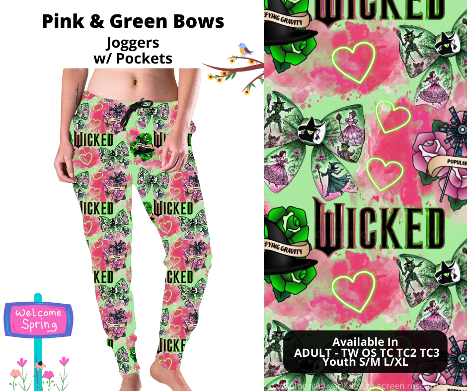 Preorder! Closes 1/20. ETA April. Pink & Green Bows Joggers