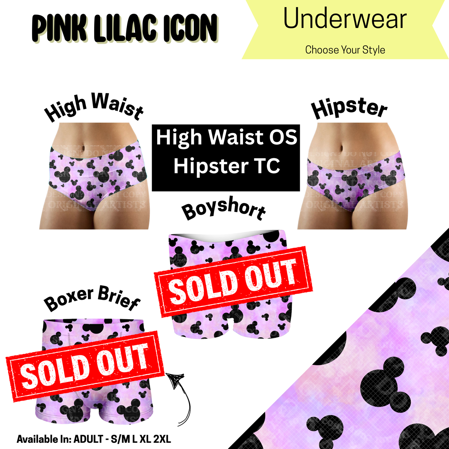 Pink Lilac Icon Hipster, High Waist Underwear