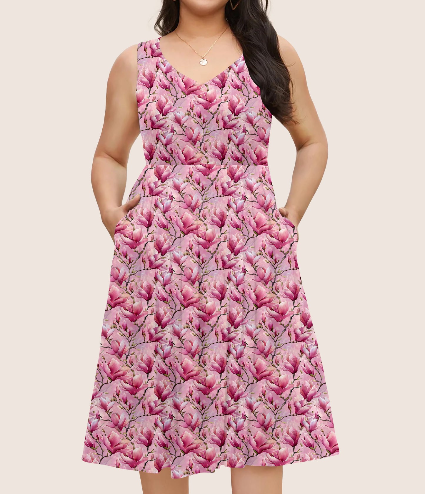 RTS - Pink Magnolias Pocket Dress