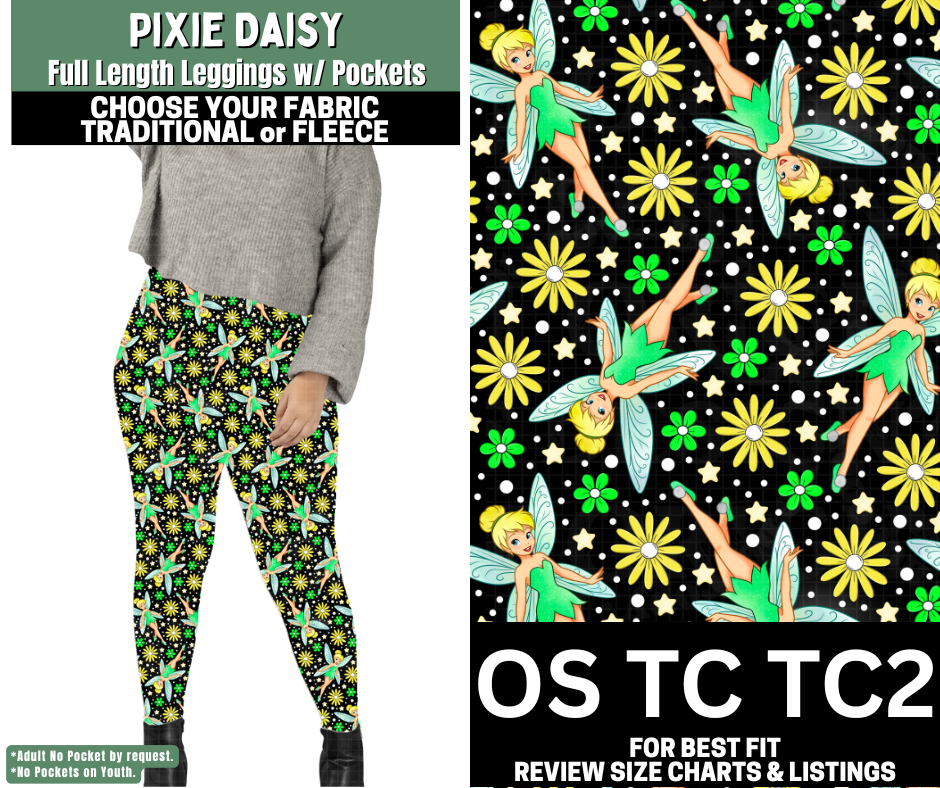 Pixie Daisy Leggings Choose Fleece or Traditional