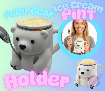 POLAR BEAR- 3D PRINTED ICE CREAM PINT HOLDER
