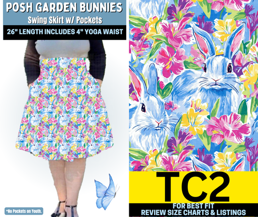 Posh Garden Bunnies Swing Skirt