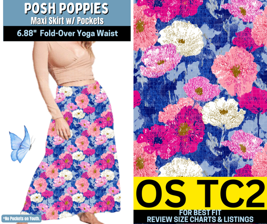 Posh Poppies Maxi Skirt