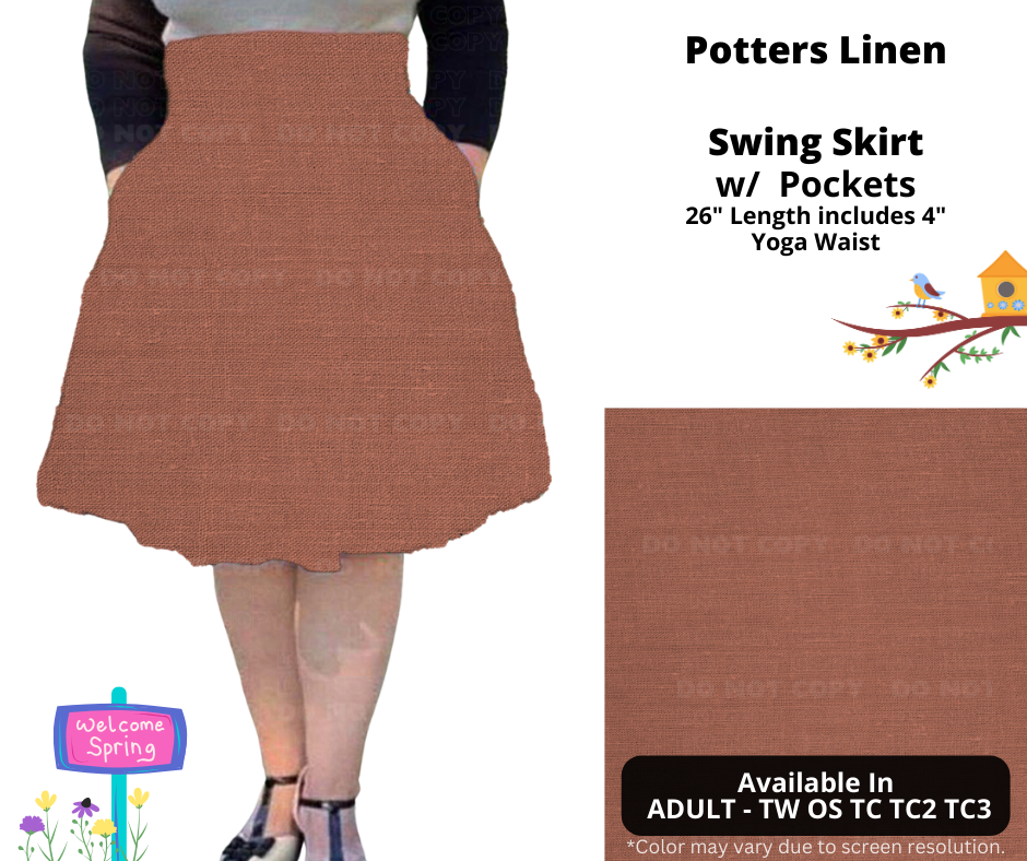 Preorder! Closes 1/15. ETA April. Potters Linen Swing Skirt