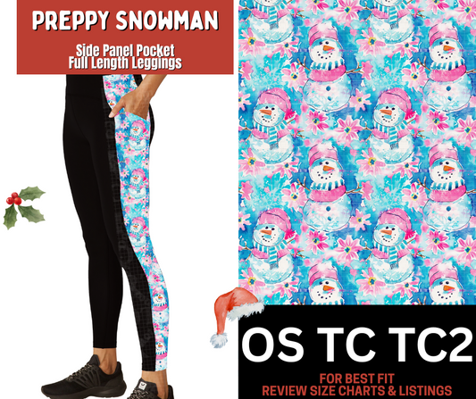 Preppy Snowman Side Panel Pocket Full Length Leggings