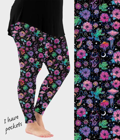 RTS - Psychedelic Frogs Leggings w/ Pockets