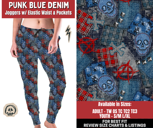 Preorder! Closes 12/22. ETA March. Punk Blue Denim Joggers
