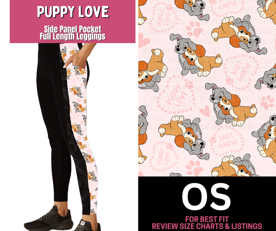 Puppy Love Side Panel Pocket Full Length Leggings