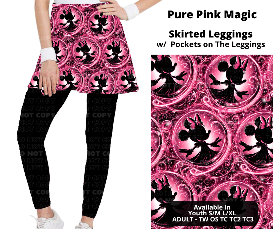 Preorder! Closes 11/25. ETA Jan. Pure Pink Magic Skirted Full Length Leggings w/ Pockets