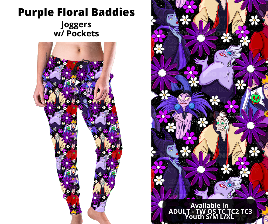 Preorder! Closes 11/21. ETA Jan. Purple Floral Baddies Joggers