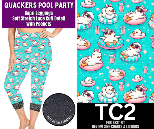 Quackers Pool Party Lace Cuff Capris w/ Pockets