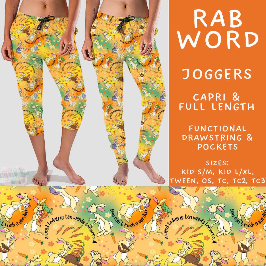 Batch #608 - Magic in Words - Closes 11/4 - ETA early Jan - Rab Word Full and Capri Length Joggers