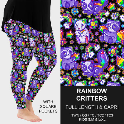 B267 - Preorder Rainbow Critters Leggings w/ Pockets (Closes 12/21. ETA: late Feb.)