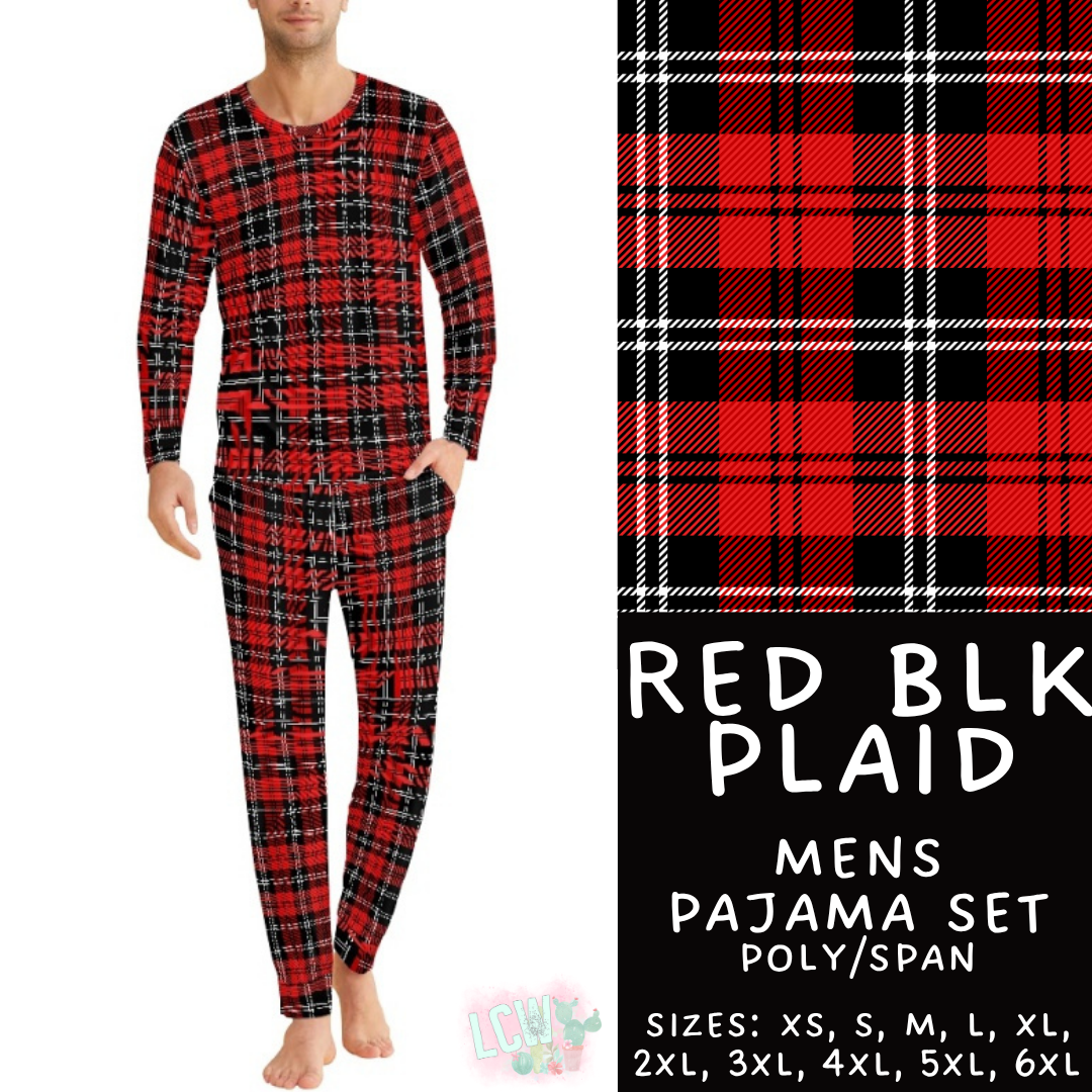 Batch #584 - Christmas Family Pajamas - Closes 9/11 - ETA mid Nov - Red Blk Plaid Men's Pajama Set