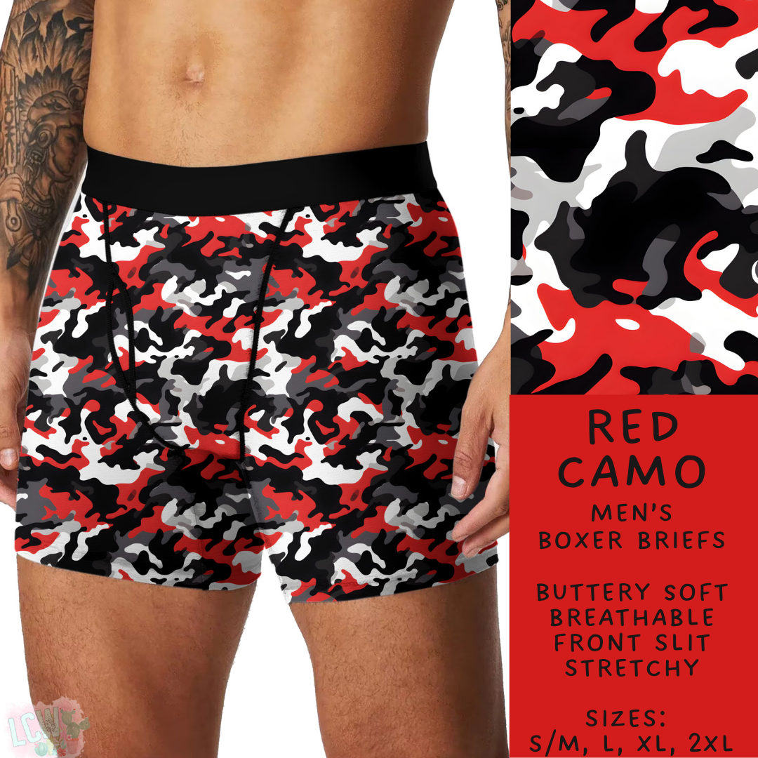 Batch #612 - Valentine's Matching Underwear - Closes 11/11 - ETA mid Jan - Red Camo Men's Boxer Briefs