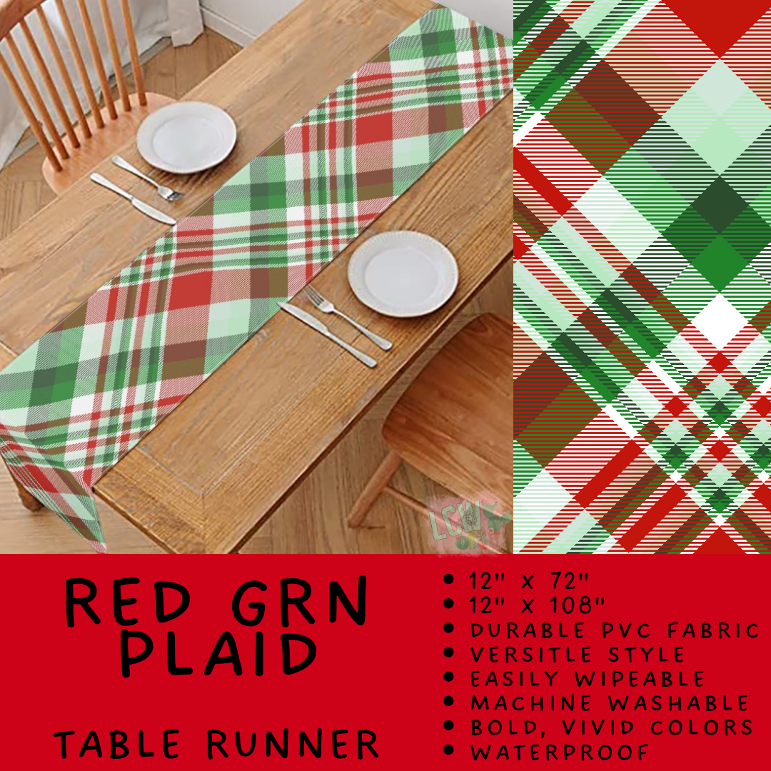 Batch #588 - Table Runners - Closes 9/21 - ETA early/mid Nov - Red Grn Plaid Table Runner