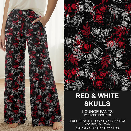 B318 - Preorder Red and White Skulls Lounge Pants (Closes 10/25. ETA: late Dec.)