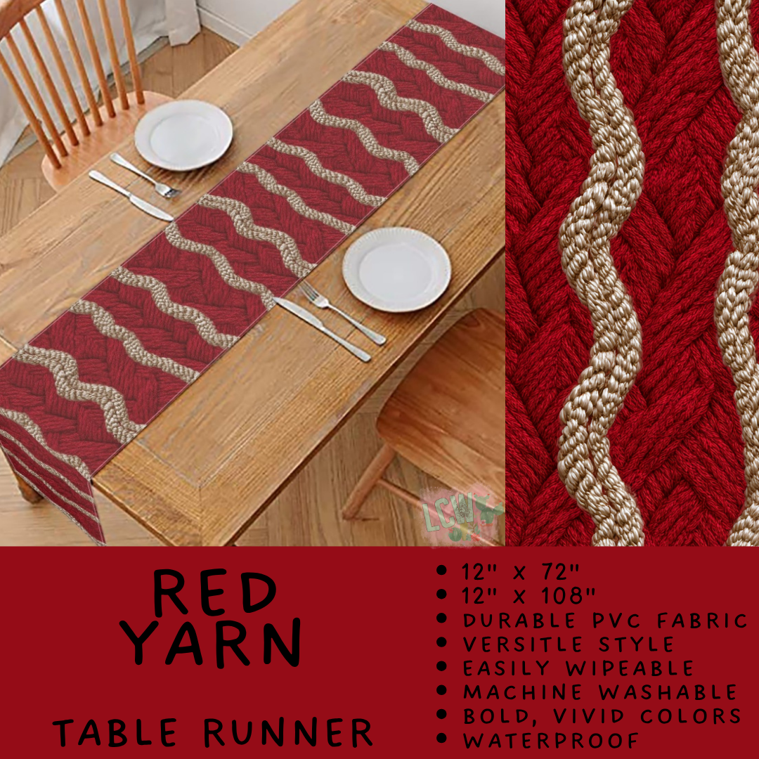 Batch #588 - Table Runners - Closes 9/21 - ETA early/mid Nov - Red Yarn Table Runner