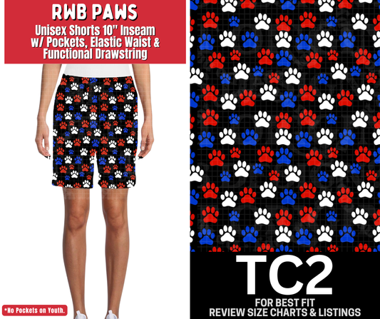 RWB Paws Unisex Shorts