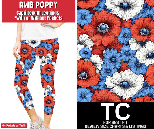 RWB Poppy Capri Length Leggings w/ Pockets