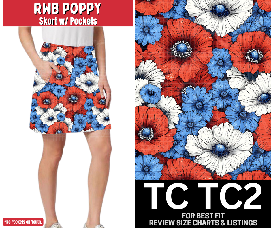 RWB Poppy Skort