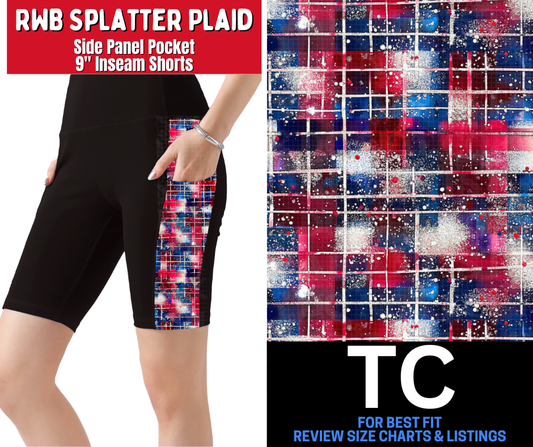 RWB Splatter Plaid Side Panel Pocket Jamaica Shorts