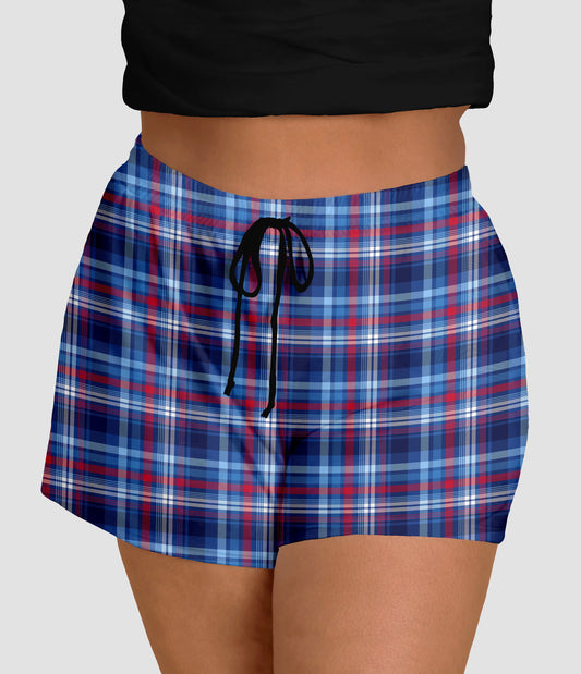 RTS - RWB Plaid Jogger Shorts with Pockets