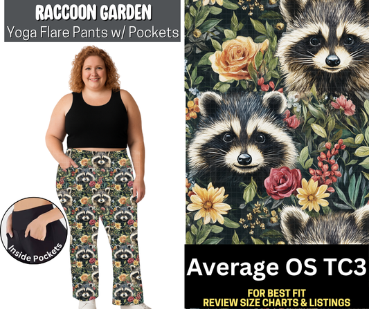 Raccoon Garden Yoga Flare Pants