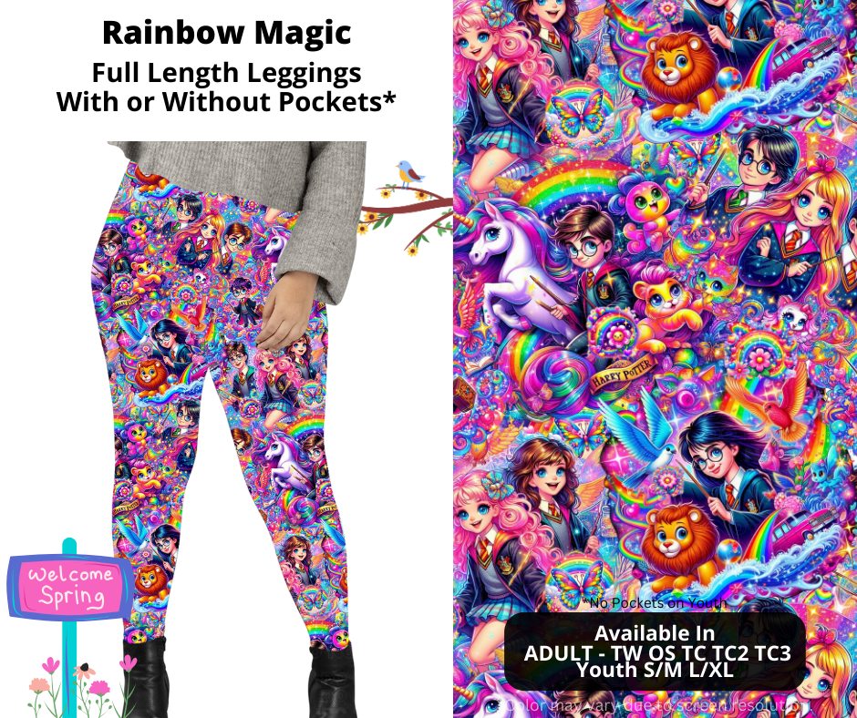 Preorder! Closes 1/27. ETA April. Rainbow Magic Full Length Leggings w/wo Pockets