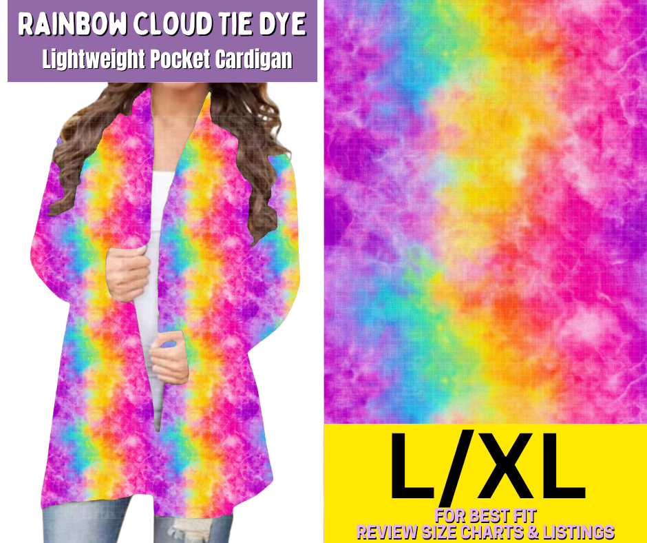 Rainbow Cloud Tie Dye Pocket Cardigan