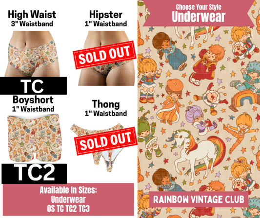 Rainbow Vintage Club High Waist, Boyshort Underwear