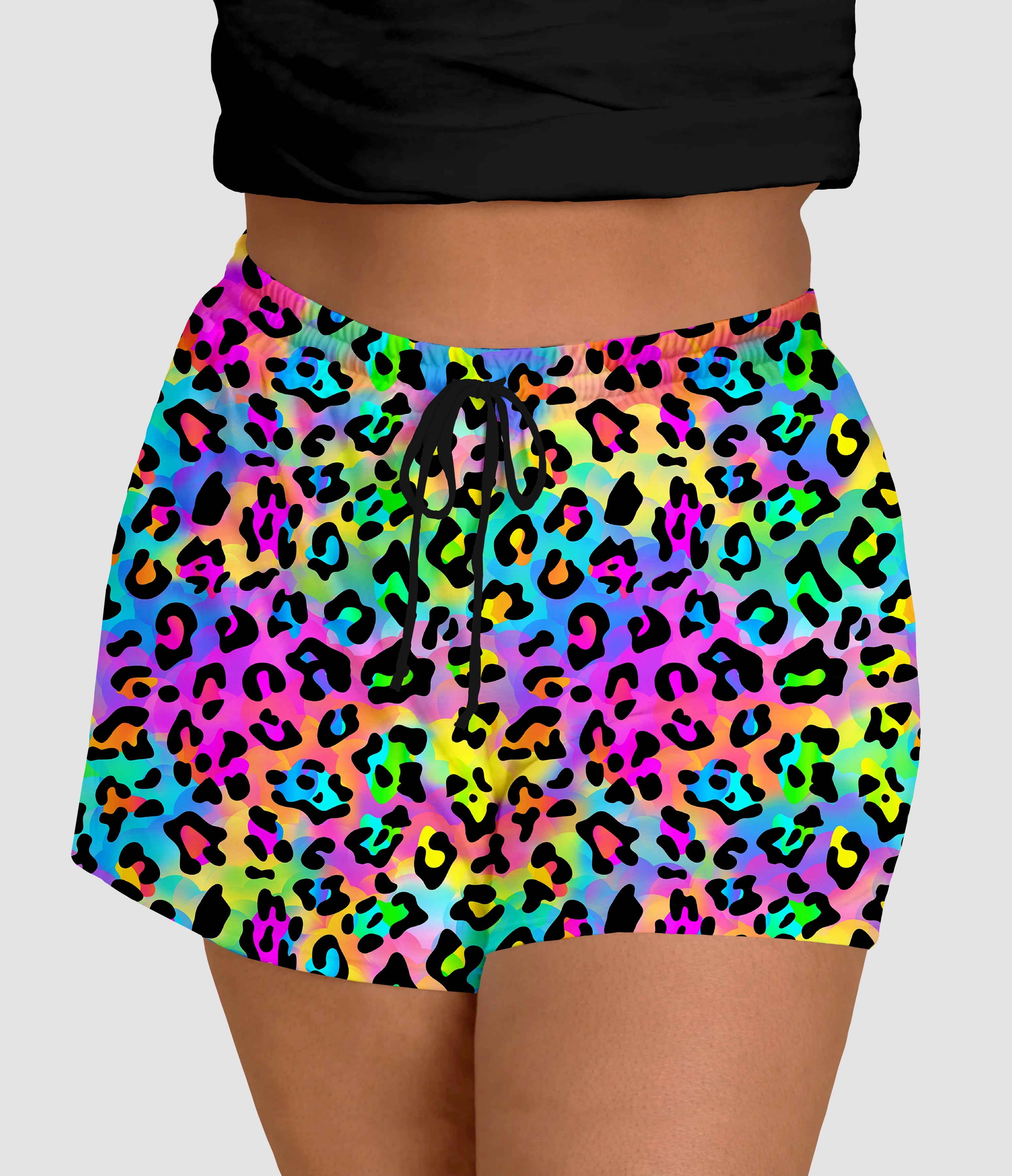 RTS - Rainbow Leopard Jogger Shorts