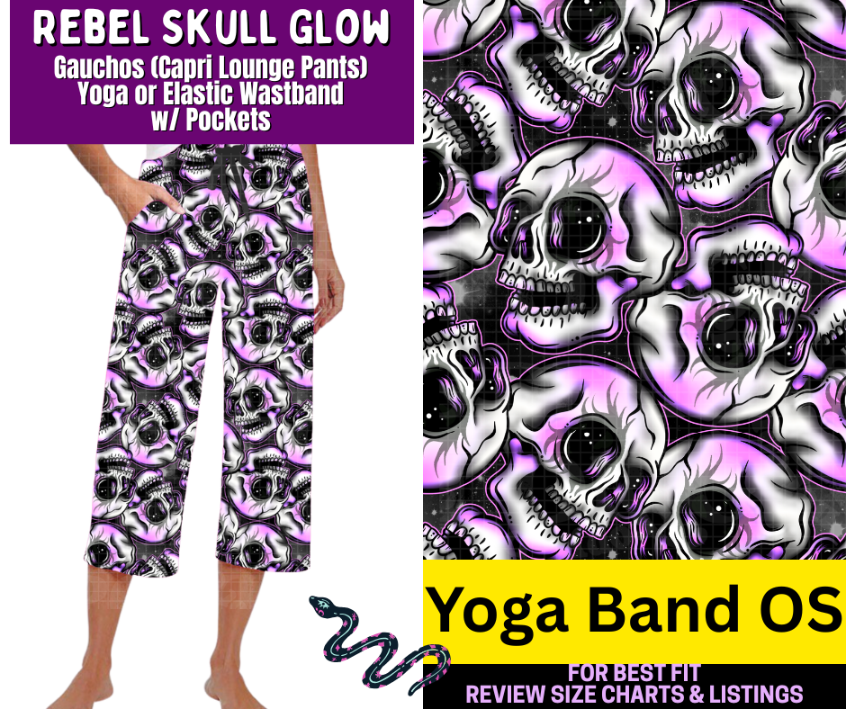 Rebel Skull Glow Capri Gauchos