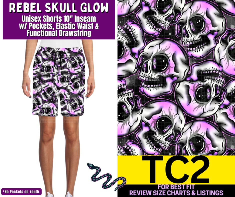 Rebel Skull Glow Unisex Shorts