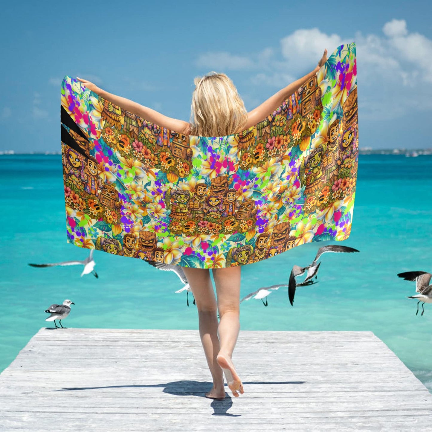 Luau Rebels 1 Beach Towel 31"x71"