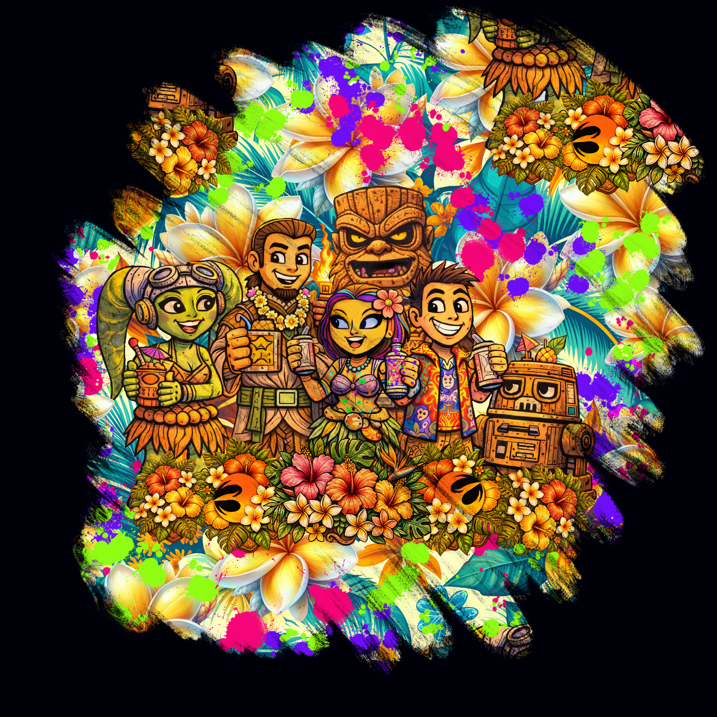 Luau Rebels 1 Beach Towel 31"x71"