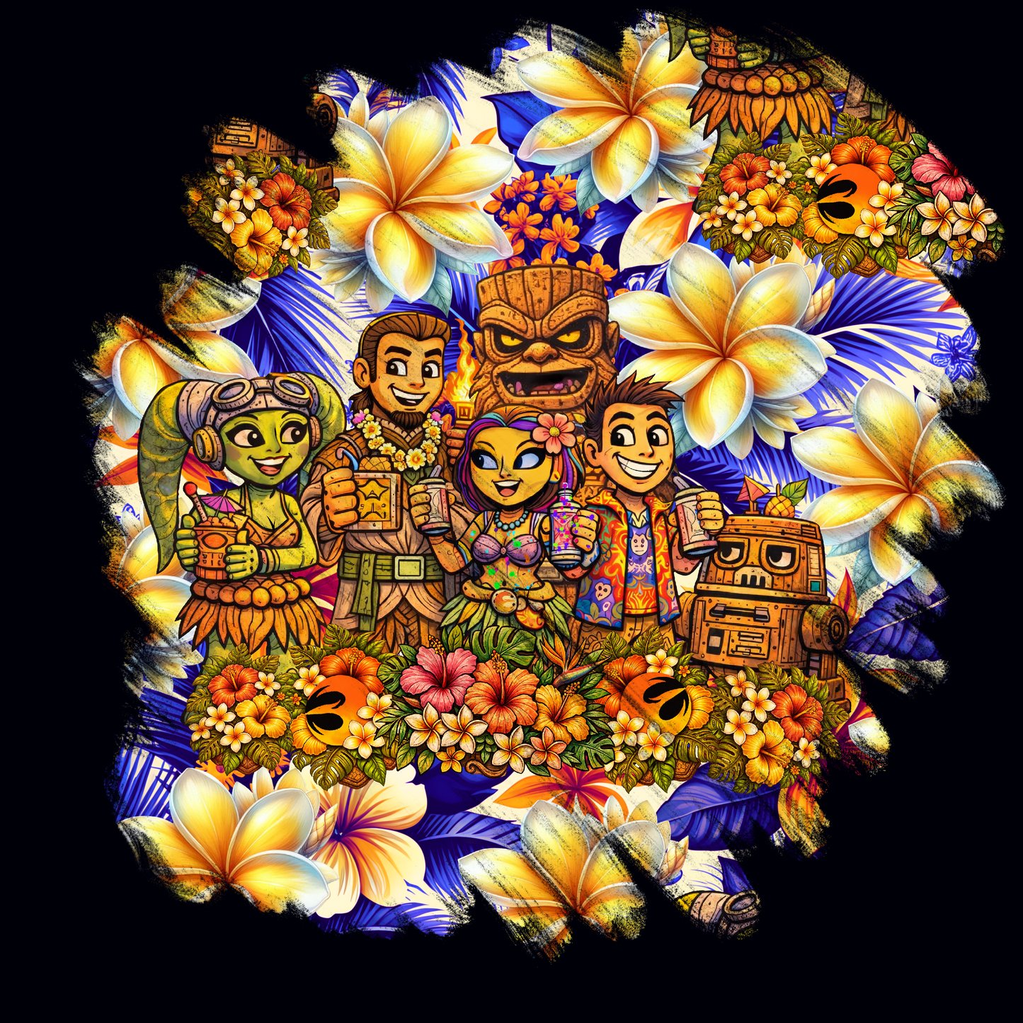 Luau Rebels 2 Beach Towel 31"x71"