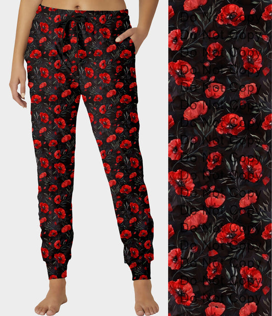 RTS - Red Poppy Joggers