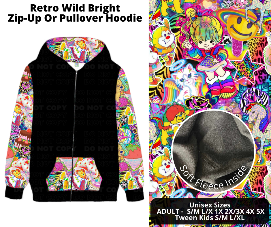 Retro Wild Bright Zip-Up Hoodie