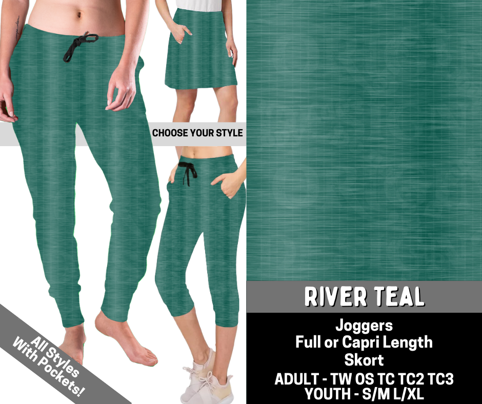 Preorder! Closes 6/15. ETA Sept. River Teal Combo Jogger Lengths & Skort