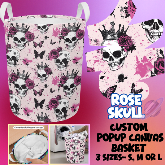 ROSE SKULL- STORAGE BASKETS 6- PREORDER CLOSING 5/4