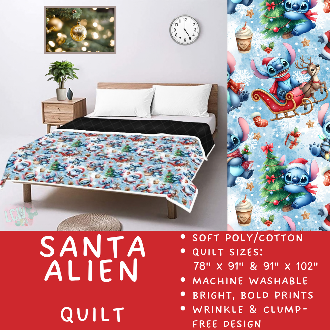 Batch #597 - Christmas Quilts - Closes 10/12 - ETA early Dec - Santa Alien Quilt