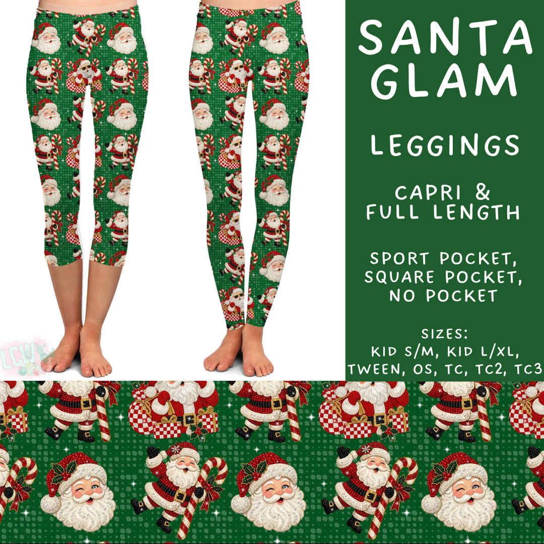 Batch #600 - Jingle all the Way 2 - Closes 10/19 - ETA early/mid Dec - Santa Glam Full and Capri Length Leggings