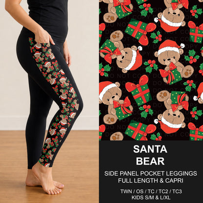 B315 - Preorder Santa Bear Side Panel Pocket Leggings (Closes 10/04. ETA: early Dec.)