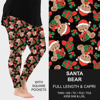 B315 - Preorder Santa Bear Leggings w/ Pockets (Closes 10/04. ETA: early Dec.)