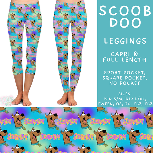Batch #601 - Cool Characters 19 - Closes 10/21 - ETA mid Dec - Scoob Doo Full and Capri Length Leggings