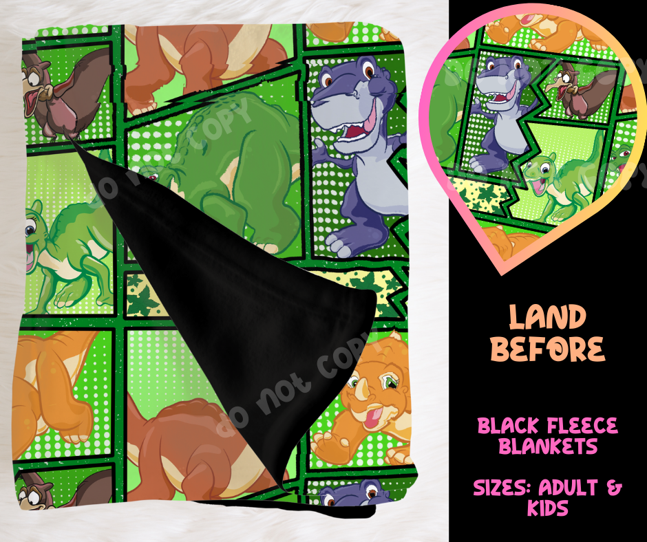 LAND BEFORE - SOFT BLACK FLEECE THROW BLANKET RUN 6 PREORDER CLOSING 9/25